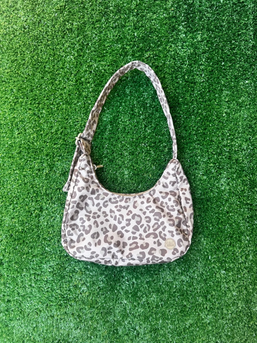 C&C California Leopard Print Shoulder Bag - Beige Brown